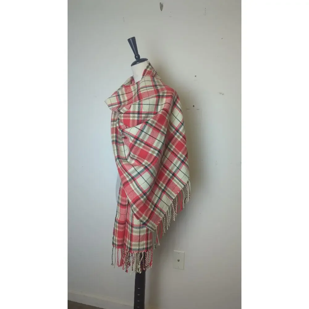 J.Crew Holiday Preppy Tartan Plaid Shawl Scarf Wrap  One size